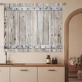 thumbnail image 5 of Farmhouse Wooden Barn Door Kitchen Curtains Country Wood Western Small Short Cafe Window Curtains Rustic Vintage Bathroom Window Drapes Treatment Tier Curtains 2 Panels (27.5x39 Inch), 5 of 6