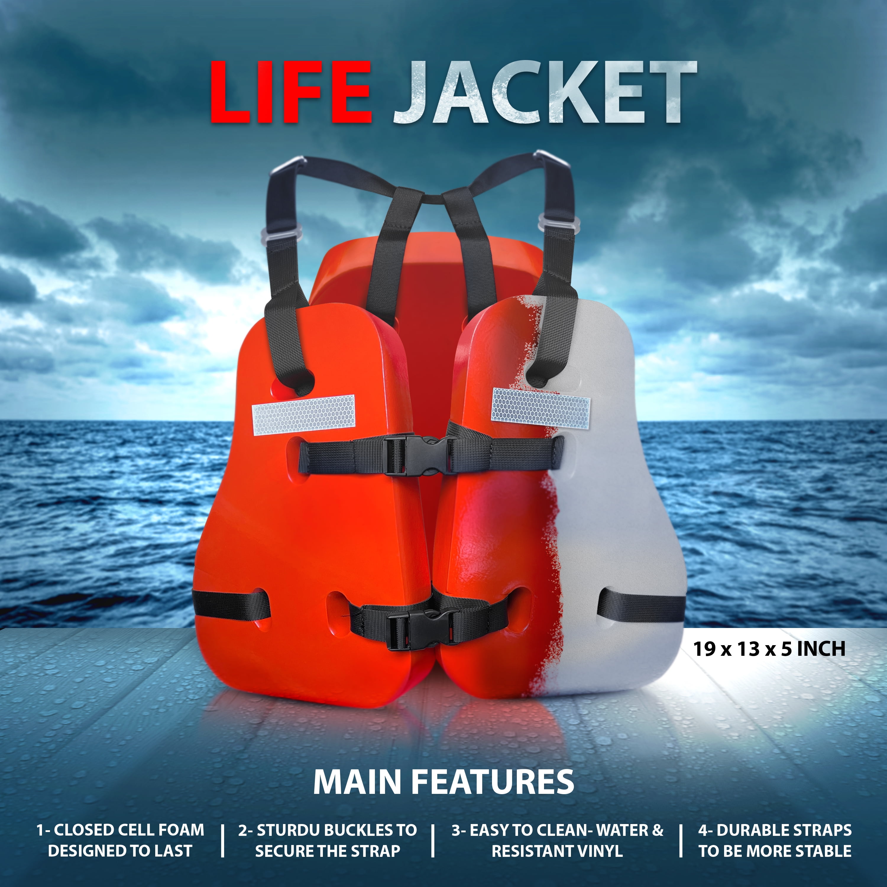 ASA TECHMED Life Jacket - Water Sport Safety Vest, Adult Large