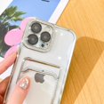 thumbnail image 5 of Plating Wallet for iPhone 13 Pro Max Case, Bling Glitter Diamond Card Holder Camera Protection Luxury Cover + 2* Screen Protector, Card Slot Case Elegant iPhone 13 Pro Max Phone Case -Silver, 5 of 6