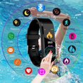 thumbnail image 2 of Fitness Tracker  Activity Tracker Watch with Heart Rate Monitor  Waterproof Smart Fitness Band with Step Counter  Calorie Counter  Pedometer Watch for Kids Women and Men  Green, 2 of 5