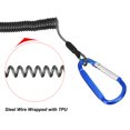 thumbnail image 4 of Uxcell 6.6ft Fishing Lanyard Coiled Ropes Retractable with Blue Metal Clip Keychain, Clear Black 6 Pack, 4 of 6