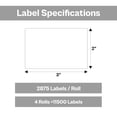 thumbnail image 6 of MMBM Thermal Transfer Labels, 3x2 Inch, 4 Rolls, 2875 Labels/Roll, 3 Inch Core, Perforated, Must Have Thermal Ribbon (Not Included), 6 of 7