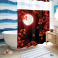 thumbnail image 6 of No Hook Shower Curtain, Fall Red Maple Lveas Shower Curtains for Bathroom with See Through Top Window, Rustic Autumn Moonlight Botanical Waterproof & Washable Bath Curtain Stall 48"x72", 6 of 9