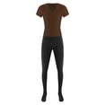 thumbnail image 3 of Nyeemya Men's Footed Ballet Dance Tights Unitards Leotard Gymnastic Sport Bodysuit Athletic Jumpsuit Brown M, 3 of 7