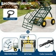 thumbnail image 5 of Garvee 1500 Lbs Heavy Duty Steel Garden Dump Cart, Garden Wagon Cart on Wheels, Outdoor Metal Yard Yard Trailer Utility Wagon Carts with and Mesh Removable Sides and 180°Rotating Handle,Green, 5 of 6