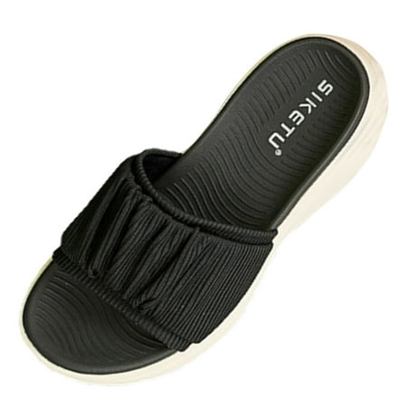 

PEASKJP Womens Sandals Wide Width Women s Citrine Insole Adjustable Sandal (Black 7.5)