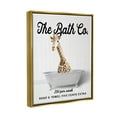 thumbnail image 4 of Stupell Industries Vintage Bath Ad Giraffe Animals & Insects Painting Gold Floater Framed Art Print Wall Art, 17 x 21, 4 of 10