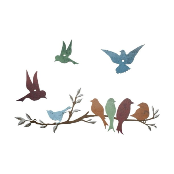 Birds Metal Decoración de la pared de la pared del adorno Decoración de colgantes de pared para la casa de la puerta en la casa de la casa Patio