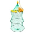 thumbnail image 2 of 11 Floats Collapsible Floating Keeper Net 3 Tiers Practical Durable Basket Floating Fish Mesh Net Fish Basket Traps Cage Fishing Poly Creel Draw Cord Closure, 2 of 8