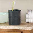 thumbnail image 5 of nu steel Bogart metal bathroom accessories set, 4 piece Luxury ensemble includes soap dish, toothbrush holder, tumbler, soap and lotion pump, Natural Wood, 5 of 5