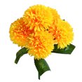 thumbnail image 3 of Ramo de flores artificiales de 5 cabezas Ceremonia de banquete de boda Decoración floral Tela de seda Flor falsa con hojas, Amarillo Eigraketly HA6561-03B, 3 of 6