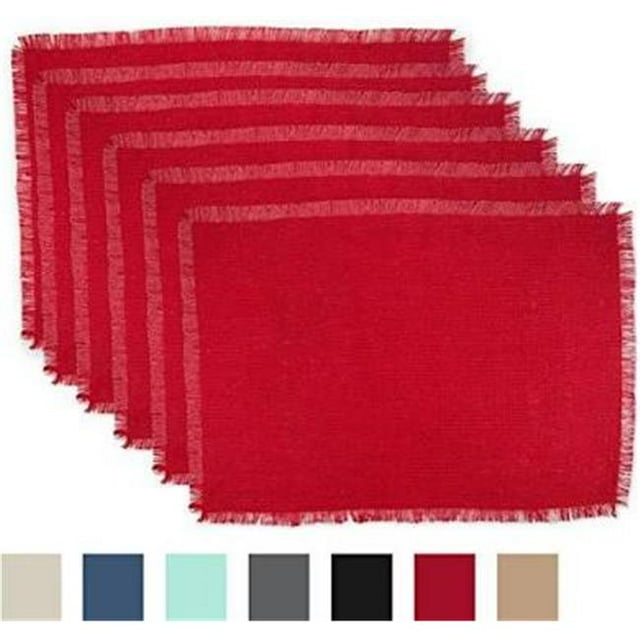 Design Imports Set de Table en Jute Rouge Tango de 6