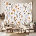 thumbnail image 2 of Brown Spring Floral Tapestry for Bedroom Wall Hanging Tapestry, Flowers Botanical Elegant Pastoral Ceiling Backdrop Tapestries Poster Blanket Wall Decor for Teens Room Living Room Dorm 55" x 73", 2 of 8