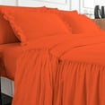 thumbnail image 5 of 4 Piece Long Ruffle Sheet Set, 30" Inch Long Ruffle On Corner Of The Flat Sheet, 21 Inch Deep Pocket, 100% Egyptian Cotton, 800 TC, Cal King Size, Solid Orange, 5 of 9
