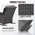 thumbnail image 4 of Giantfurnni Wicker Patio Rocking Chairs Set of 2,High Back Rocking Chair with Cushions, Patio Rocker Chair Set for Porch,Blacony,Yard, 4 of 9