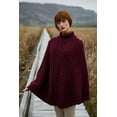 thumbnail image 5 of SAOL Irish Cape 100% Merino Wool Cable Knit Women's Aran Turtleneck Poncho Sweater Made in Ireland, 5 of 5