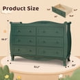 thumbnail image 2 of ANPOO Sleigh Style Baby Diaper Changing Table, 6 Drawer Storage Organizer, Baby Dresser with Changing Table Top, Convertible Nursery Dresser Chest of Drawers, Wood Dresser for Kids Bedroom, Green, 2 of 10