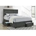 thumbnail image 2 of Soledad Upholstered Queen Storage Panel Bed Grey, 2 of 3