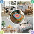 thumbnail image 4 of Colorful Tie Dye Mandala Pattern Rectangle Tablecloth 60"x84",Waterproof Polyester Rectangle Table Cloth, Wipeable Spillproof Polyester Tablecloth for Dining, Camping, Indoor and Outdoor, 4 of 5
