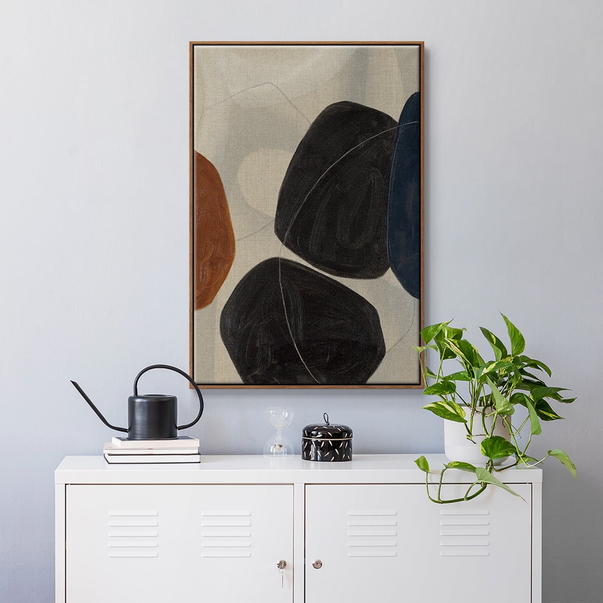 Gravity I Framed Premium Gallery Wrapped Canvas - Ready to Hang - 17 x 25 - Walnut Floating Frame