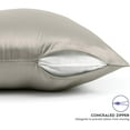 thumbnail image 3 of TAFTS Silk Pillowcase 22 Momme 100% Pure Mulberry Silk Pillowcase for Hair and Skin, Both Sides Grade 6A Long Fiber Natural Silk Pillow Case, Concealed Zipper, Queen, Taupe, 3 of 3