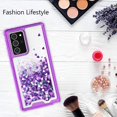 thumbnail image 6 of Galaxy Wireless Case for Galaxy Note 20 Ultra, Hard Clear Glitter Sparkle Flowing Liquid Heavy Duty Shockproof Three Layer Protective Bling Cases for Samsung Galaxy Note 20 Ultra Case - Purple, 6 of 7