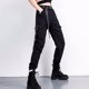 thumbnail image 5 of Gibobby Pantalones de mezclilla tipo cargo para mujer Streetwear Pantalones de mujer Pantalones de cintura harén Cargo Deporte Pantalones de trabajo sueltos de altura(Negro,M), 5 of 5