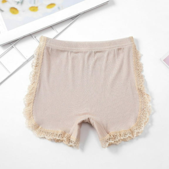 Toddler and Girls Safety Pants Underwear,Girl Panties Soft Breathable Panty for Kids Baby 3-8 Years Beige 5-6 Years
