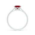 thumbnail image 2 of ANGARA Natural Oval Solitaire 1.25 ct Ruby Cocktail Ring in 14K White Gold for Women (Size-8x6mm) | July Birthstone Jewelry for Her | Natural Ruby Rings, 2 of 10