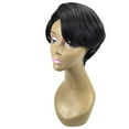 thumbnail image 2 of DOPI Human Hair Wigs For Women Black Color Natural Lace Hair Natural Straight Short Hair Fluffy Wigs Short Women's Fashion, 2 of 6