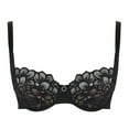 thumbnail image 3 of Panache Allure Stretch Lace Demi Balcony Underwire Bra (10761),28F,Black/Latte, 3 of 7