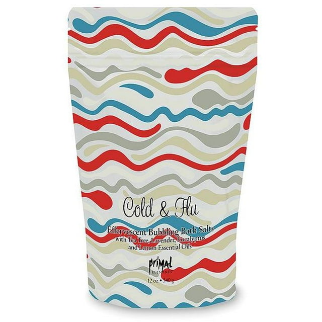 Primal Elements BBSCOLD 12 oz Bubbling Bath Salts-Cold & Flu