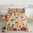 thumbnail image 3 of Homewish Cute Vintage Flowers 3-Piece Full Size Comforter Sets For Boys Girls,Colorful Floral Blossoms Bedding Comforter Set,Spring Garden Lightweight Bedding Sets,Luxury Bedroom Decor,Reversible, 3 of 9