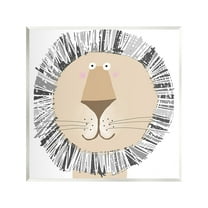 Stupell Industries Cartoon Lion Smile Animals & Insects Painting Unframed Art Print Wall Art, 12 x 12