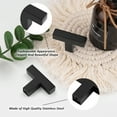 thumbnail image 3 of 12 Pack knobelite Black Stainless Steel Square Corner Bar Cabinet Door Handles Drawer Pulls Knobs 1/2 in Width Single Hole T Knob, 3 of 6