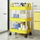 thumbnail image 4 of Carrito de almacenamiento con ruedas de 3 niveles para ropa y armarios. Organizador multiusos de plástico para cocina, sala de estar, oficina y baño., 4 of 5