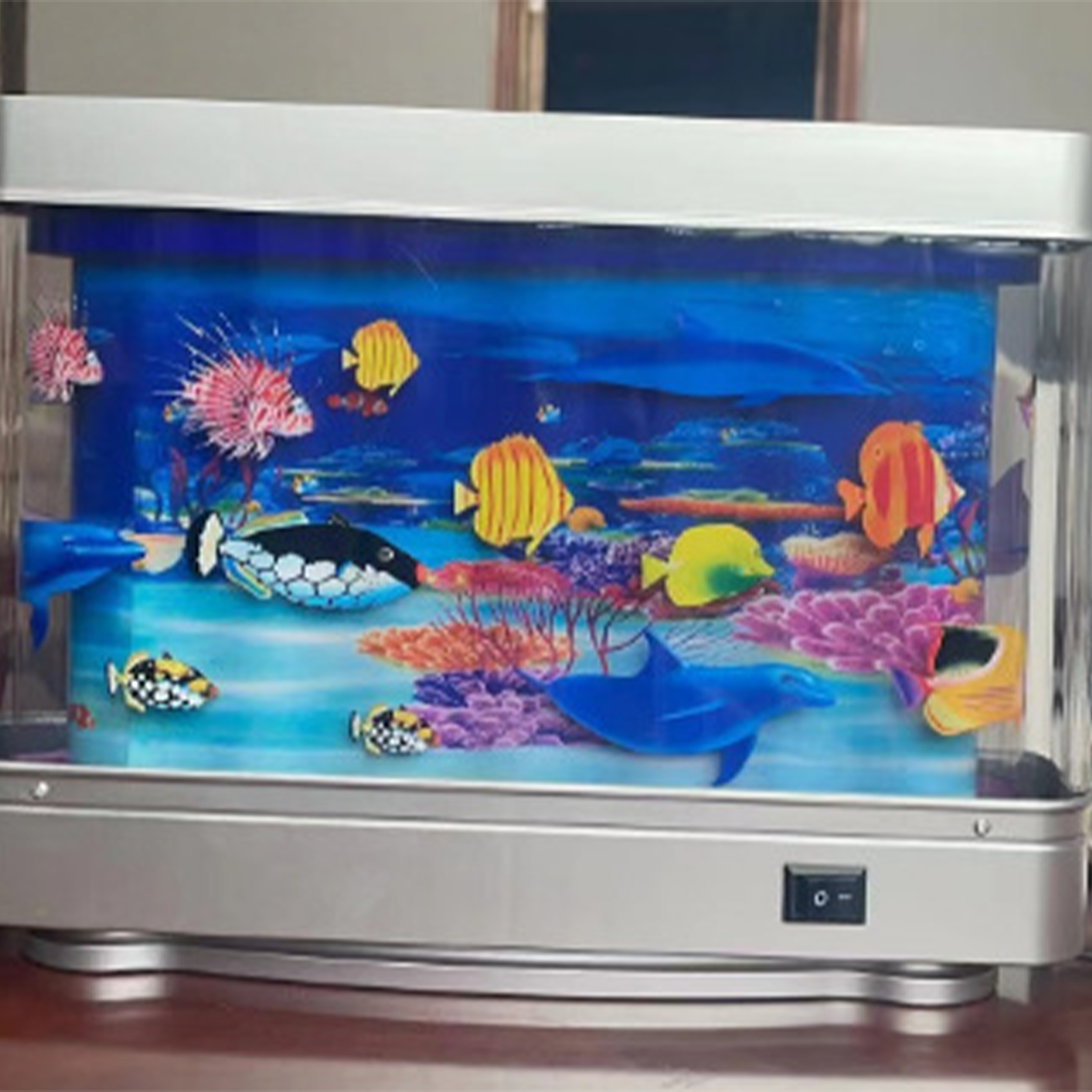 GJX Ocean Lamp Charming Night Light Fake Fish Tank Aquarium Ornamentation Aquarium Lamp Halloween Regulations