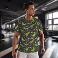 thumbnail image 3 of Wukai Dinosaur Skeleton Print Men's Short-Sleeved Mesh T-Shirt,Quick-Dry Short Sleeve Workout T-Shirt-3X-Large, 3 of 8