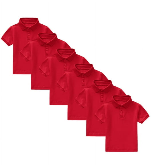 6-Pack Celivon Toddler Boys Polo Shirt Baby Tagless Short Sleeve School Uniform Spring Summer Casual Solid Color Gentleman Tops Boys Girls Holiday TShirts