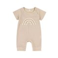 thumbnail image 1 of Honganda Bébé Unisexe Casual Romper, Manches Courtes Col Rond Arc-en-Ciel Motif Long Bodysuit, 1 of 9