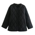 thumbnail image 1 of FAIWAD Lightweight Puffer Jacket for Womens Long Sleeve Solid Color Pockets Coat Winter Zipper Quilted Jacket, 1 of 6
