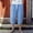 Sky Blue, variant on WXLWZYWL Men's Linen Cotton Capri Pants Loose Fit Elastic Waist Wide Leg Baggy Harem Pants Light 3/4 Long Shorts Drawstring Harem Casual Beach Yoga Trousers