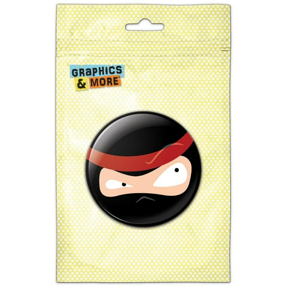 Ninja Face Head Pinback Button Pin Badge