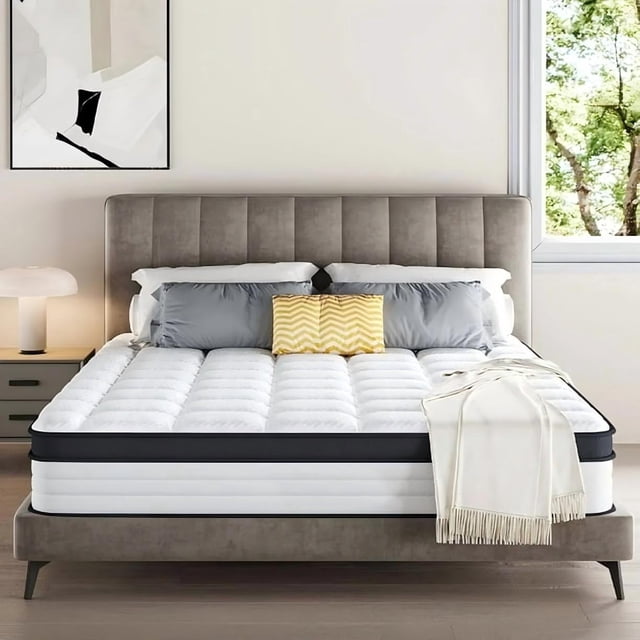 10 Inch Full Mattress , Hybrid Memory Foam Mattress in a Box with Pocket Spring for Pressure Relief & Comfort Sleep, CertiPUR-US, 100 Nights Trial