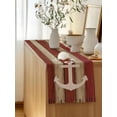 thumbnail image 5 of Table Runner 120 Inches Long for Kitchen Dining, Nautical Anchor Dresser Scarf Farmhouse, Dining Table Decorations for Wedding/Parties, Red Beige Rretro Wooden Board Textures 13 x 120 In, 5 of 8