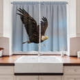 thumbnail image 2 of Ambesonne Eagle Kitchen Curtains, Hunter Bird in Open Sky, 55"x45", Dark Yellow Pale Blue, 2 of 3