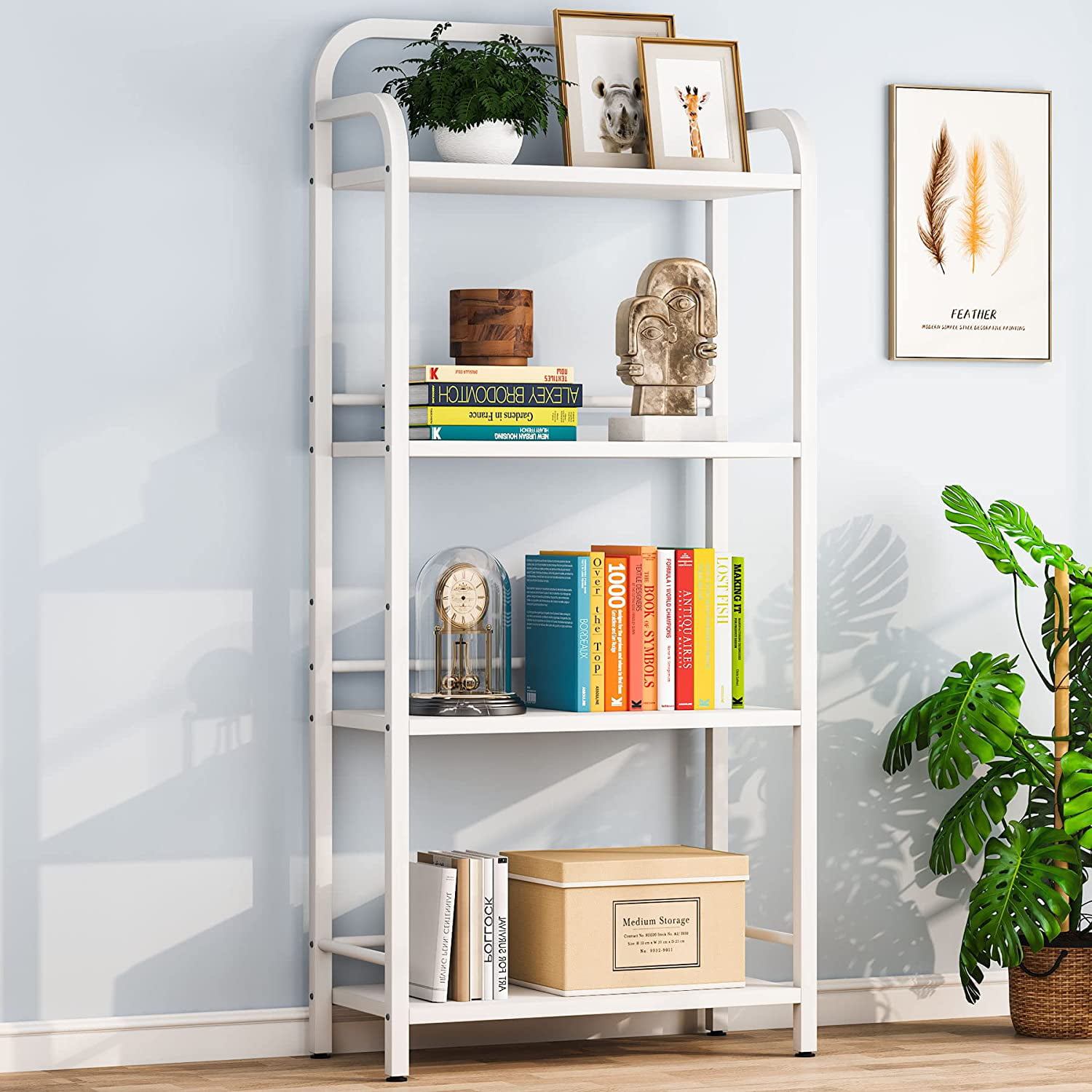Details about   5 Tier Bookcase Bookshelf Display Rack Shelves Shelving Organizer Set Industrial 