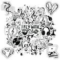 thumbnail image 6 of 35pcs Monochrome Stickers Stationery Stickers Musical Headphones Waterproof Graffiti Vinyl Music Stickers for Laptops Notebooks Suitcases, 6 of 9