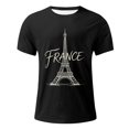thumbnail image 3 of French Print Short Sleeve T Shirt Casual Summer Top, 3 of 3
