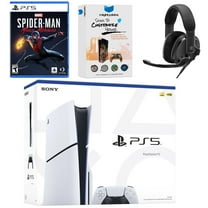 Sony PlayStation 5 Slim Disc Bundle with Spider-Man: Miles Morales, EPOS Headset and MightySkins Code